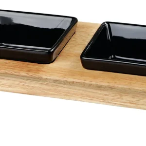Direktkauf TRIXIE Napf-Set Keramik/Holz 2 x 0,2 Liter